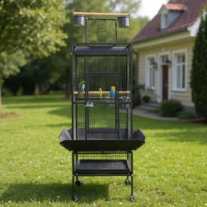 60 Inch Bird Flight Cage with Play Top and Rolling Stand Metal Parakeet Cage for Parrots Conures Lovebird Cockatiel Parakeets